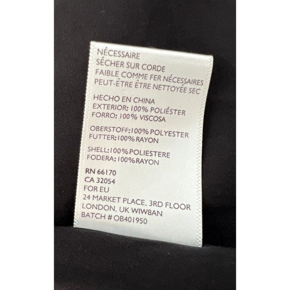 Black Satin Formal Wedding Guest with Drawcord and Cutout Neckline size Large - Picture 13 of 16